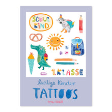Lade das Bild in den Galerie-Viewer, Lustige Kinder-Tattoos "Einschulung"